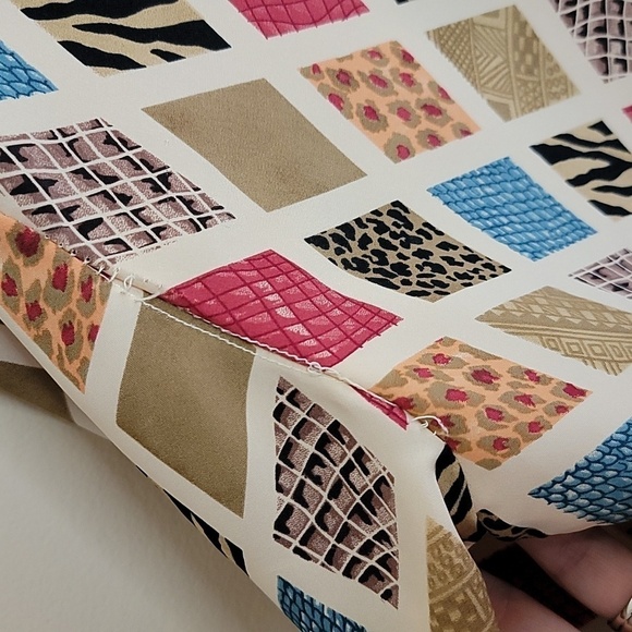 Vintage Joan Leslie Mixed Print Diamond Button Front Long Sleeve Blouse Size 18 - Picture 5 of 5